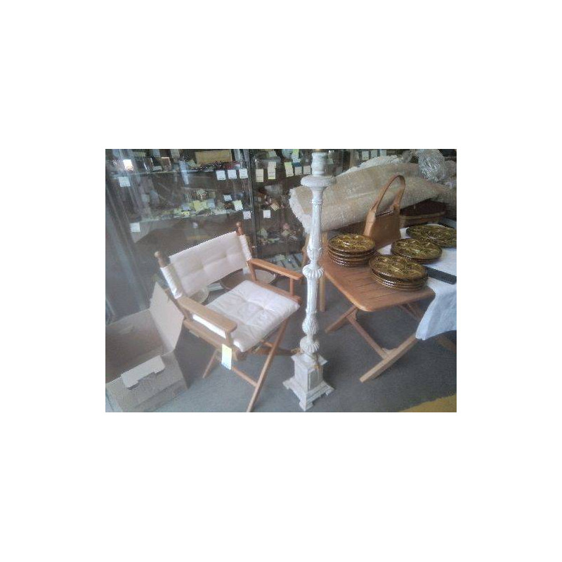 PIED LAMPADAIRE GM PATINÉ  GRIS BLANCHI