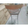 TABOURET FER FORGÉ MERISIER
