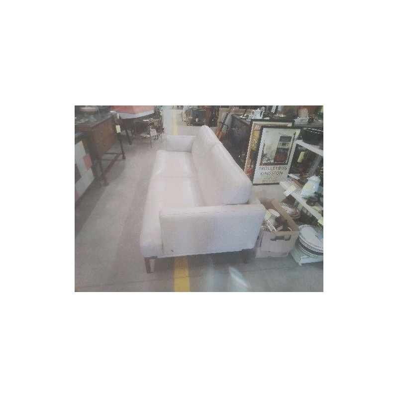CANAPE CUIR GRIS PERLE NATUZZI 195X88
