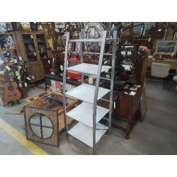 ETAGERE METAL VERRE OPAQUE 