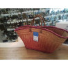 PANIER 2 ANSES ANSES CUIR FIBRES NATURELLES TEINTEES ROSE