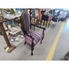 FAUTEUIL RELOOKÉ TISSU RAYÉ PIEDS CROISÉS 