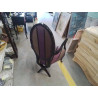 FAUTEUIL RELOOKÉ TISSU RAYÉ PIEDS CROISÉS 