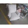 FAUTEUIL RETAPISSE MOTIFS NOIR ET BLC