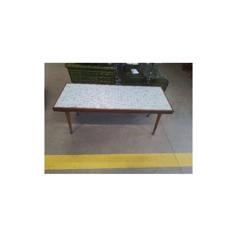 TABLE BASSE CARRELEE BLEU CIEL VINTAGE