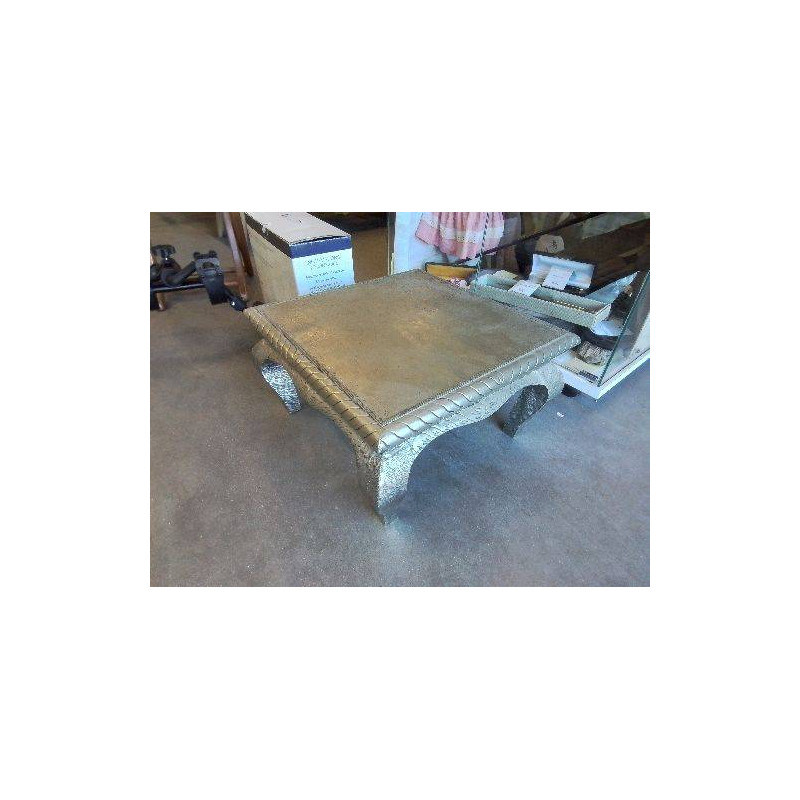 TABLE BASSE CARRÉE METAL MARTELÉ 