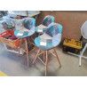 TABOURET CHAISE DE BAR PATCHWORK BLEU