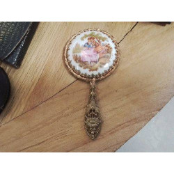 MIROIR ANCIEN LIMOGES FACE...