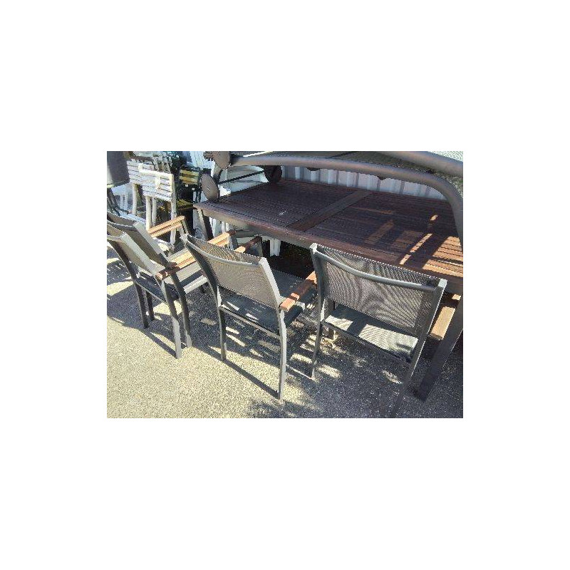 LOT 4 CHAISES DE JARDIN ALU BOIS LEROY MERLIN