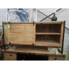 41-BUFFET TECK METAL PORTE COULISANTE 6 TIROIRS 180*47*HT 90CM