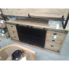 12/ME602-BUFFET TECK 2*3 TIROIRS PORTES METAL 200*50*HT 90 CM