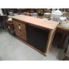 13/CIND01-BUFFET TECK 3 TIROIRS PORTE METAL 150*45*HT 90CM