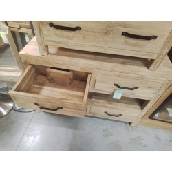 24/BAT02-MEUBLE DE SDB TECK TIROIRS NICHE 110*45*HT80 CM