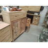 38.12/DN216-BUFFET TECK 2 PORTES SCULPTEES TIROIRS 90*40*HT 123CM