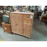 38.20/DN14-BUFFET TECK PERSIENNES 3 PORTES 2 TIROIRS 100*45* HT 100 CM