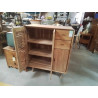 38.20/DN14-BUFFET TECK PERSIENNES 3 PORTES 2 TIROIRS 100*45* HT 100 CM