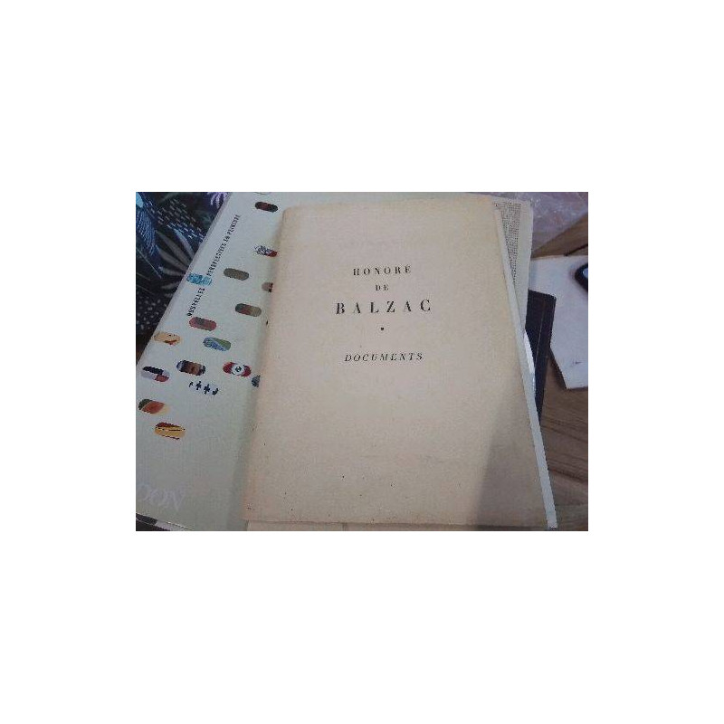 LIVRE HONORE DE BALZAC DOCUMENTS