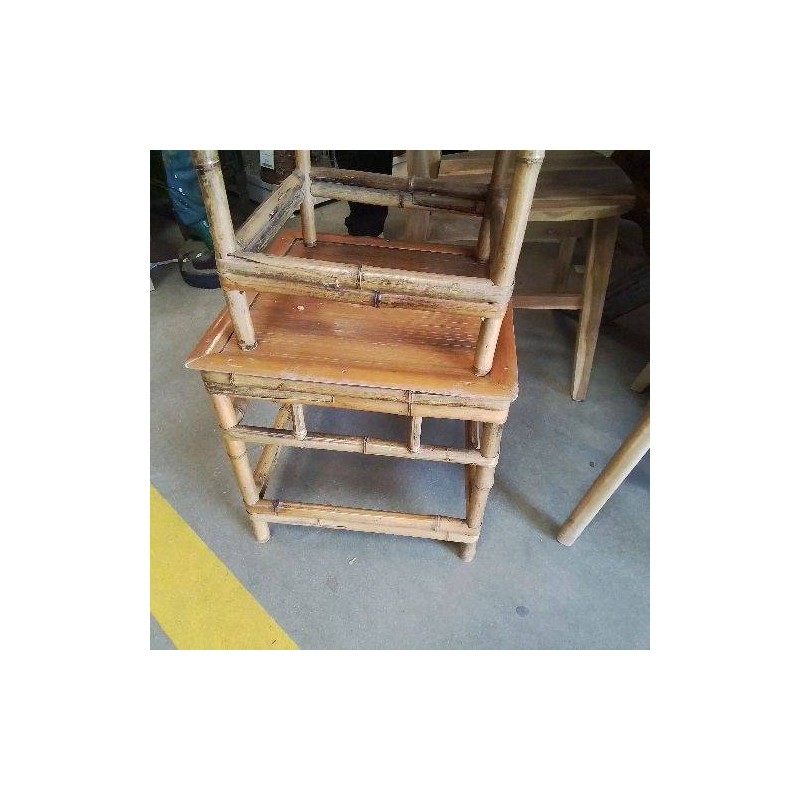 TABLE APPOINT BASSE BAMBOU ROTIN MM