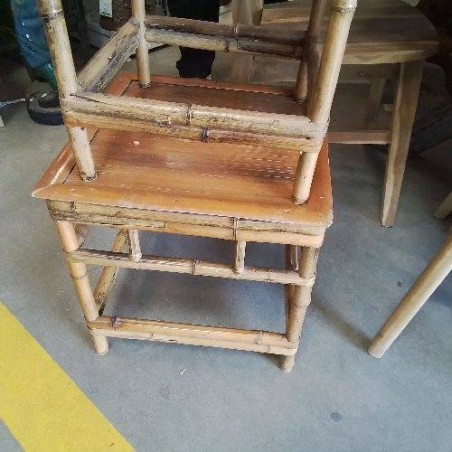 TABLE APPOINT BASSE BAMBOU ROTIN MM